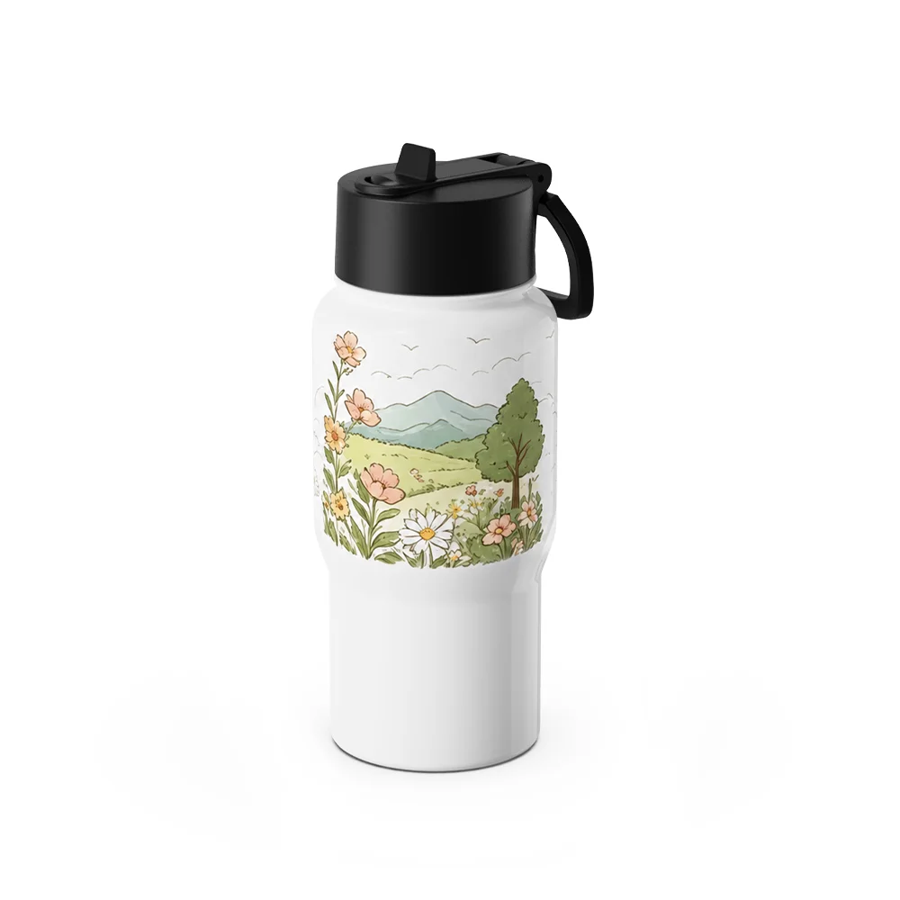 20oz/600ml Sublimation Blank Travel Water Bottle (Glossy White) thumbnail 3
