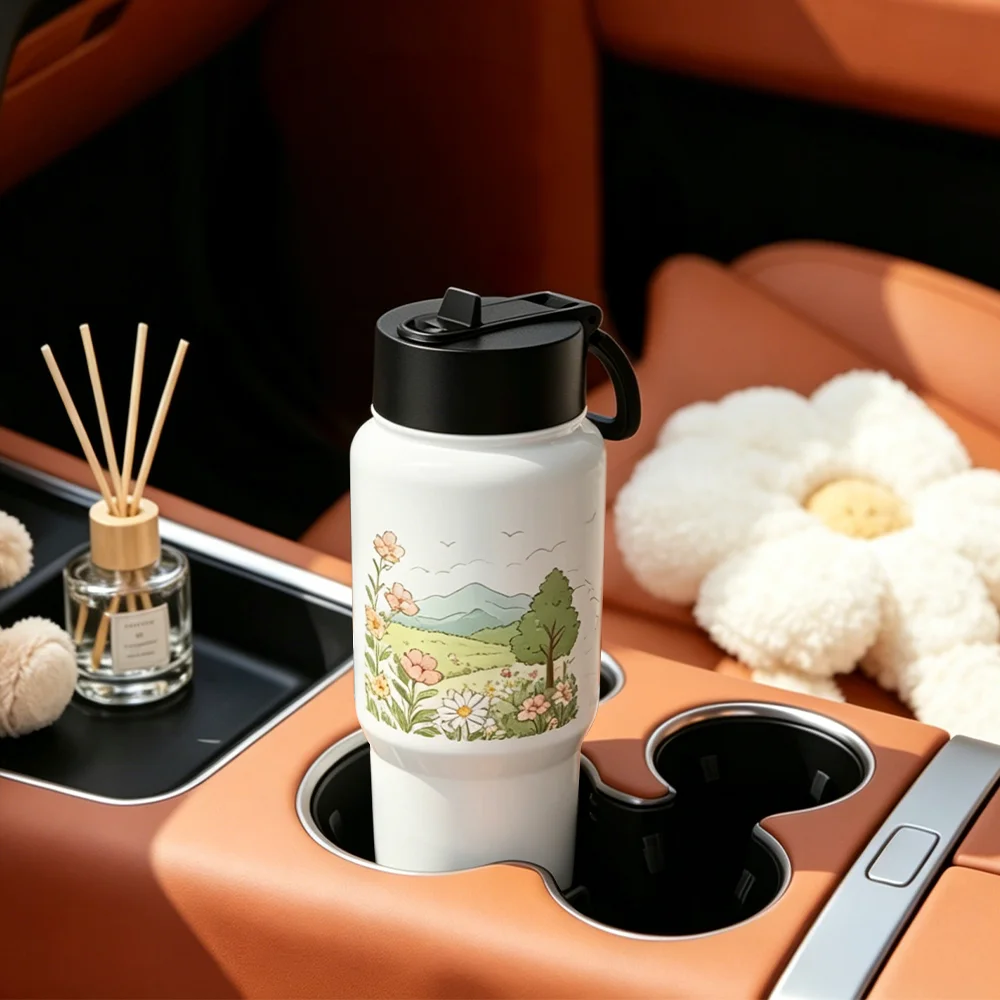 20oz/600ml Sublimation Blank Travel Water Bottle (Glossy White) thumbnail 5