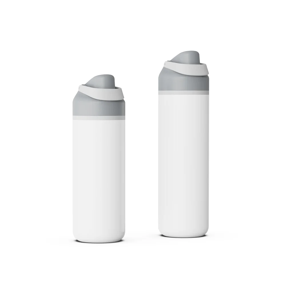 16oz 500ml Stainless Steel Water Bottle with Portable Lid (Grey Lid) thumbnail 5