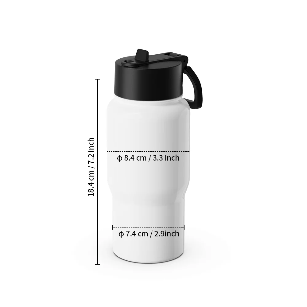 20oz/600ml Sublimation Blank Travel Water Bottle (Glossy White) thumbnail 4