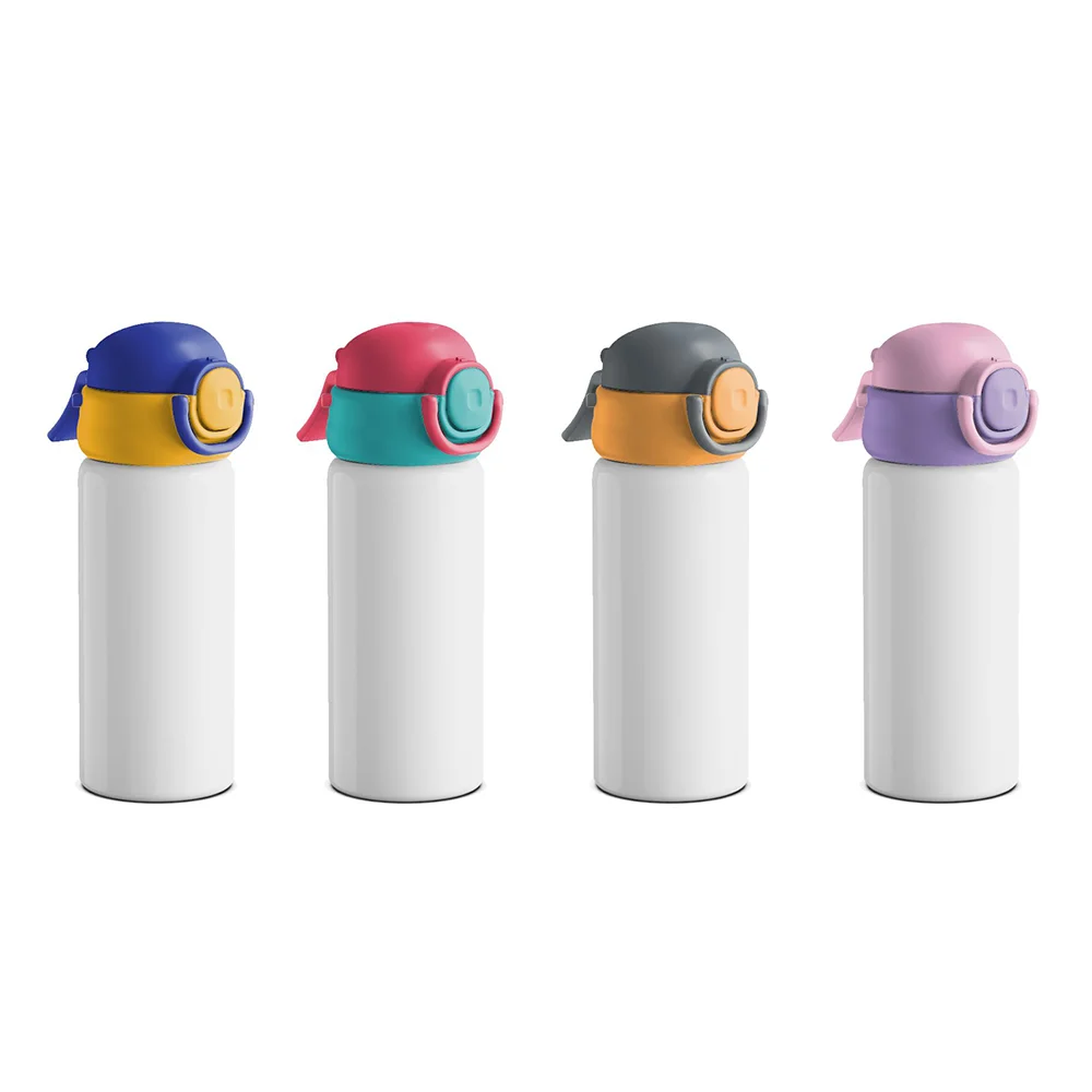 16OZ 500ml Misting Spray Kids Water Bottle Stainless Steel With Two-Tone Locking Lid (Pink/Purple) thumbnail 4