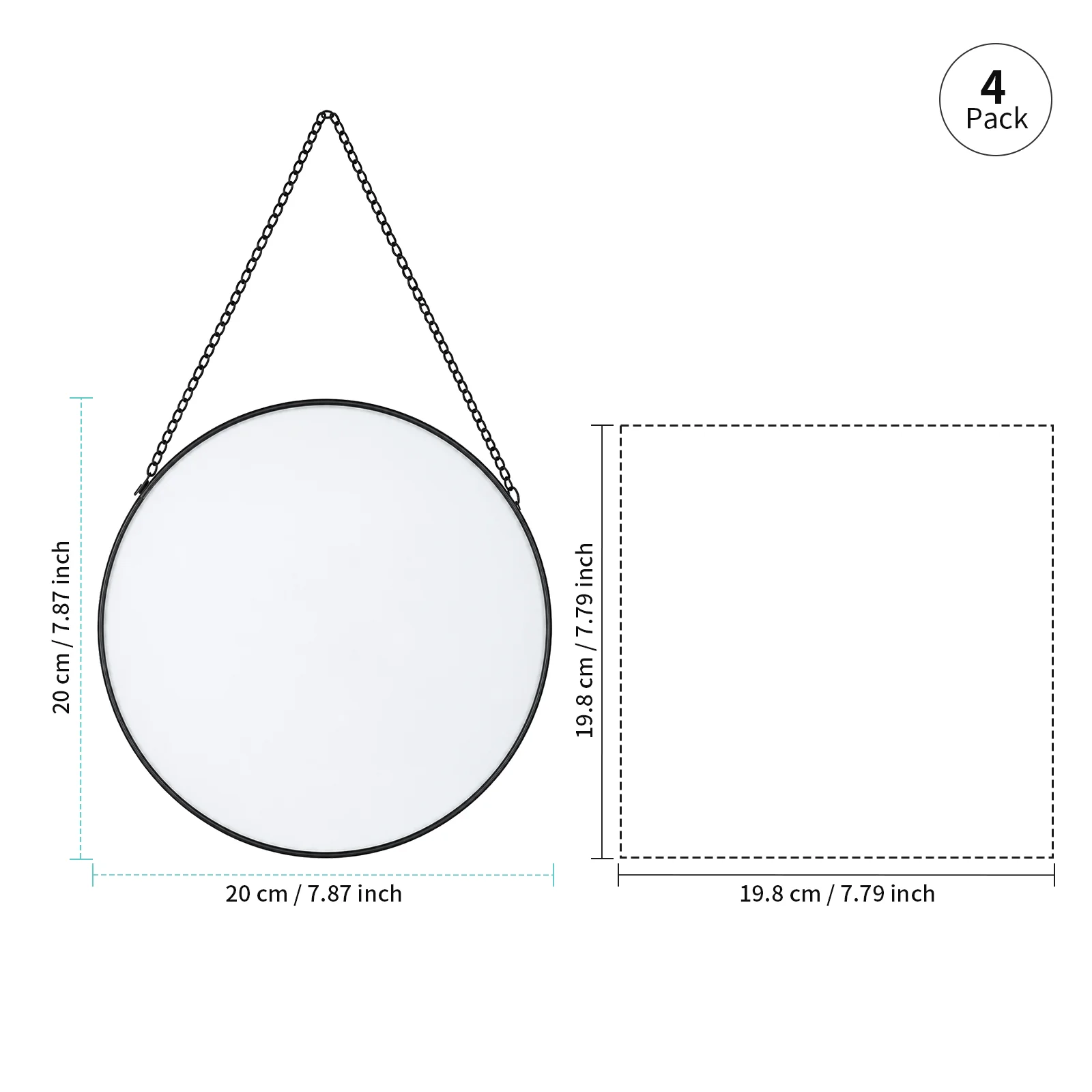 Sublimation Glass Window Hanging Frame Sun Catcher (φ20cm, 7.87in, Round) thumbnail 5
