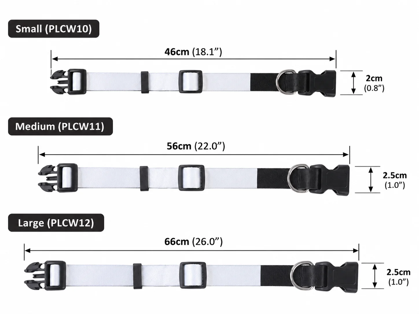Sublimation Blank Adjustable Polyester Dog Collar with Imprintable White Panel & Plastic Buckle thumbnail 3