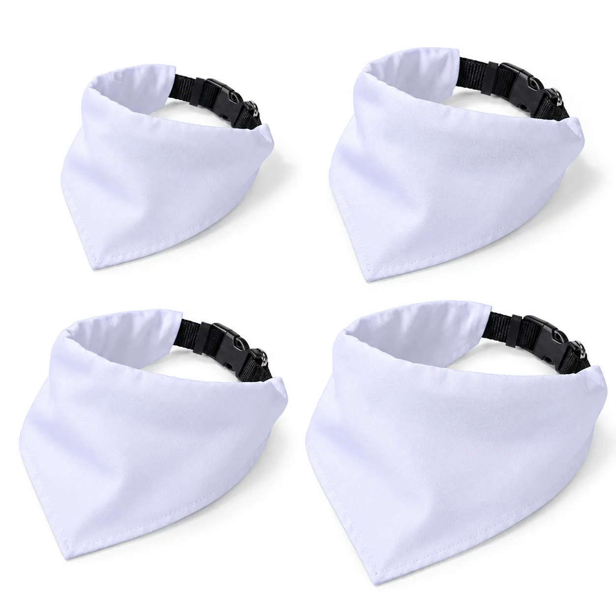 Sublimation Blank Dog Bandana with Adjustable Black Collar, Pet Scarf 