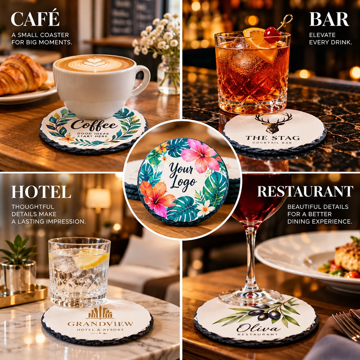 Sublimation Blank Slate Drink Coaster (Round, 10cm / 3.9") thumbnail 3