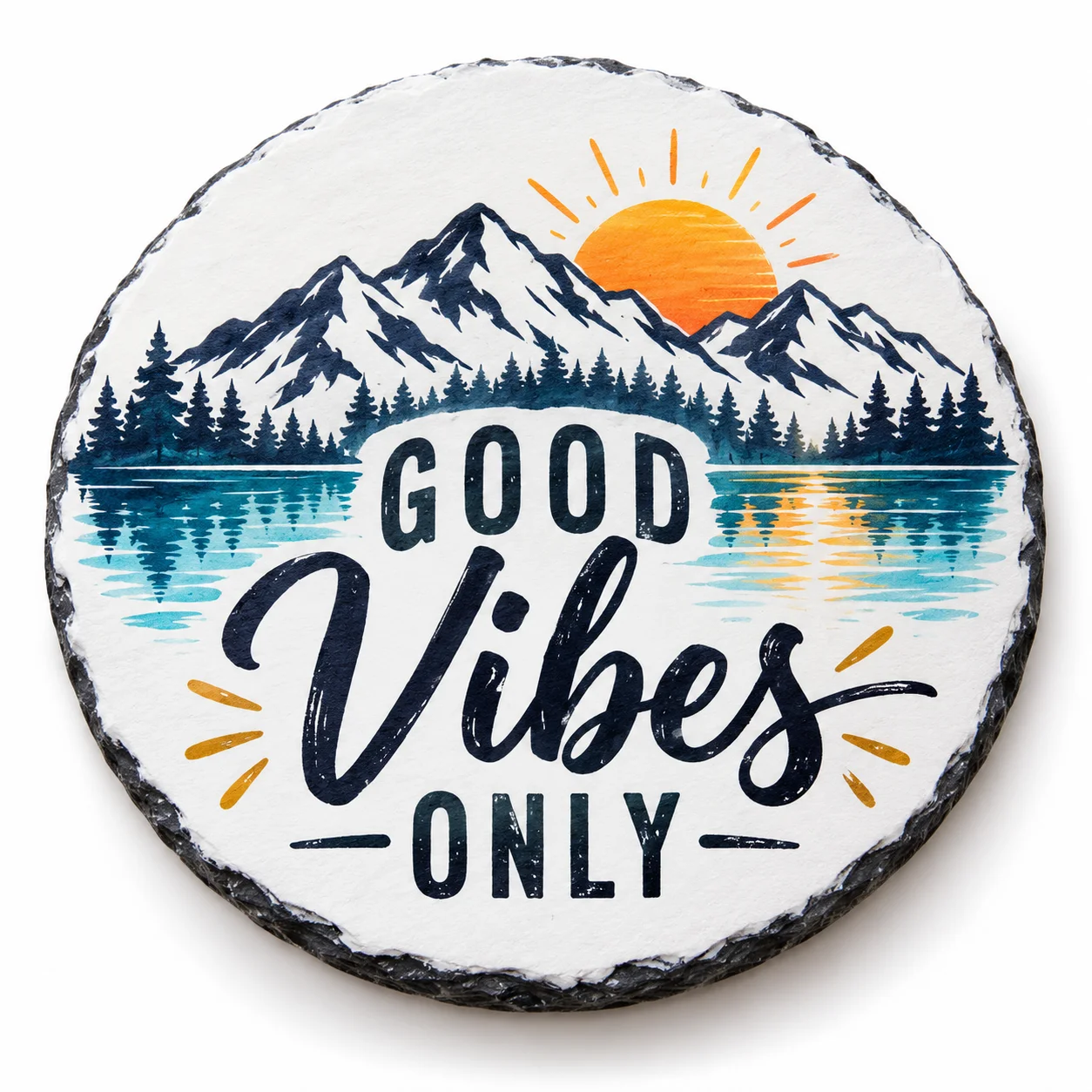 Sublimation Blank Slate Drink Coaster (Round, 10cm / 3.9")