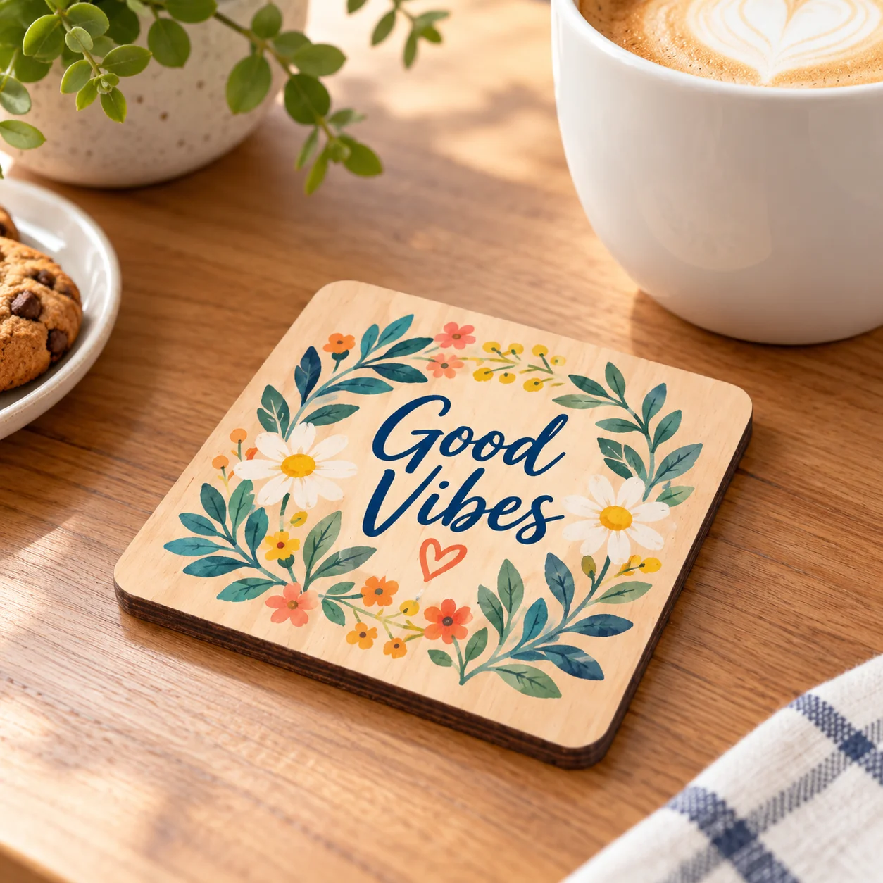 Sublimation Blank Plywood Drink Coaster for DIY Heat Press Printing (Square, 9.5×9.5cm / 3.7"×3.7")