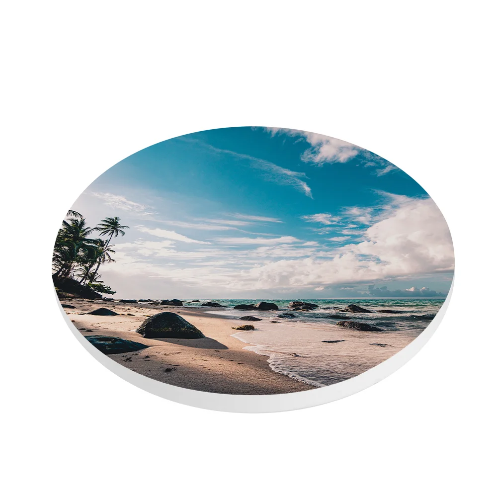 Sublimation Round Ceramic Coaster with Cork Base (Φ10.8cm/ 4.2")