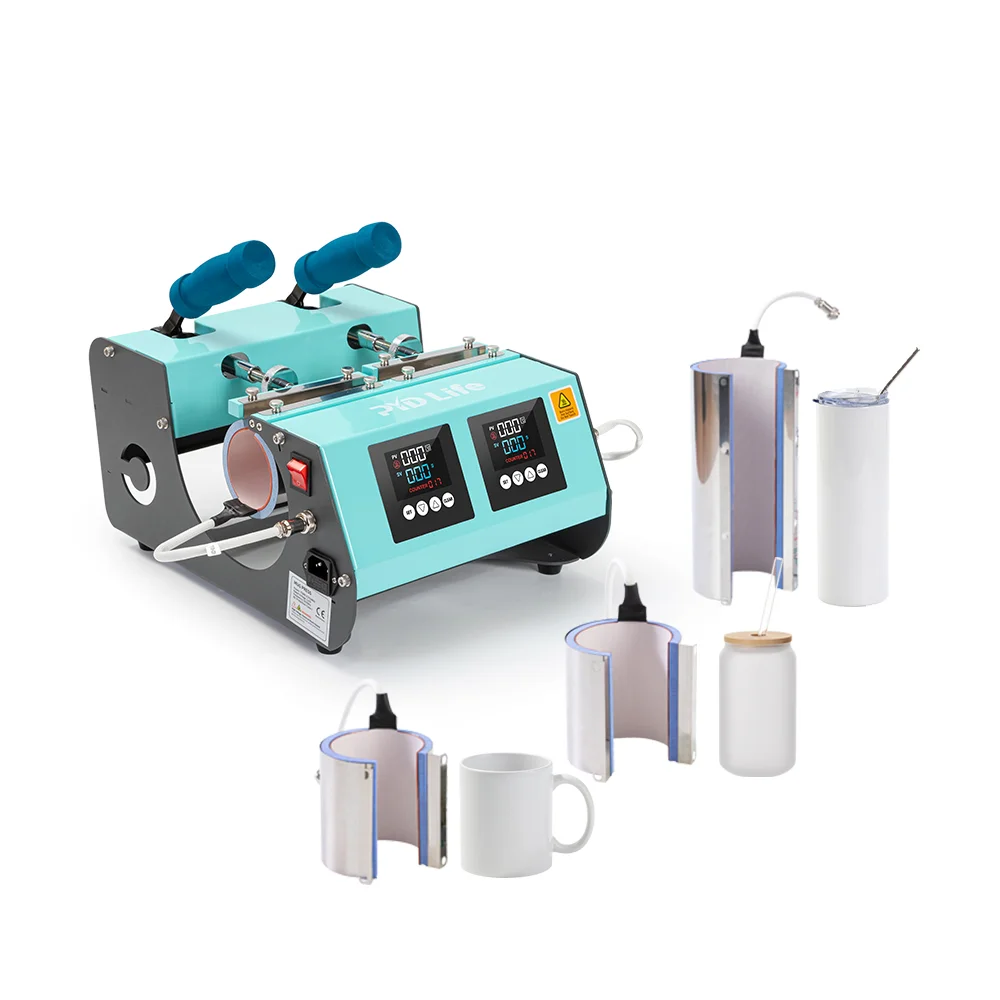 Double Station Combo Mug Press (3 in 1, Mint Green)