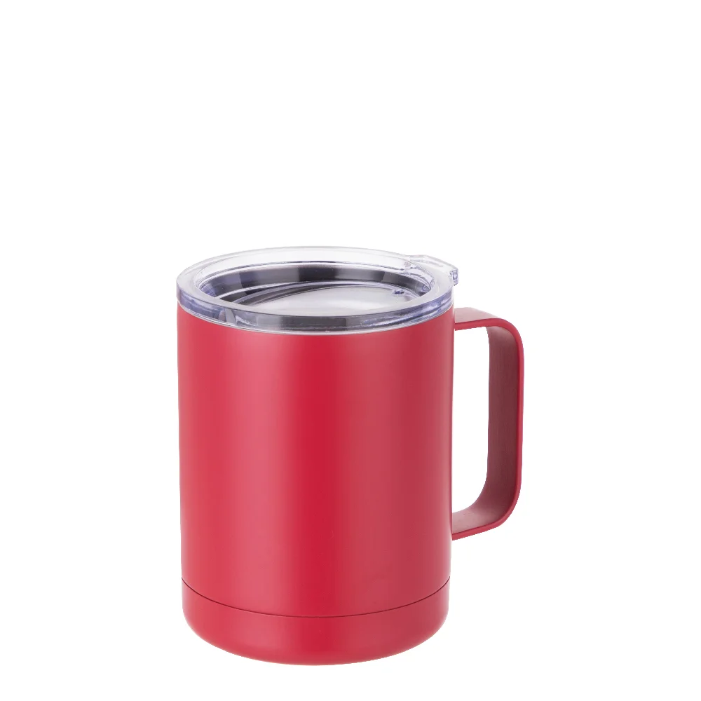 10oz Sublimation Insulated Stainless Steel Coffee Mug with Handle (Matt Red)