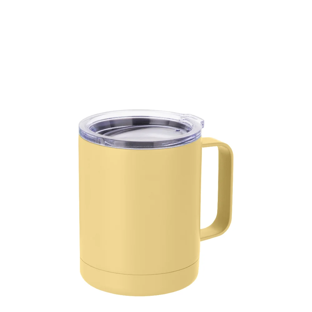 10oz Sublimation Insulated Stainless Steel Coffee Mug with Handle (Matt Yellow)