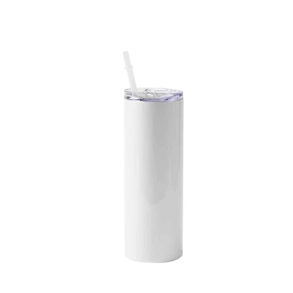 20OZ 600ml Stainless Steel Tumbler with Plastic Straw & Slider Lid