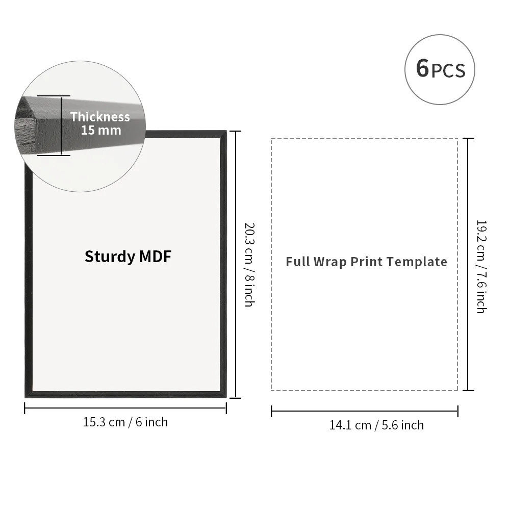 Black Edge Sublimation MDF Plaque Photo Frame (15.24*20.32*1.5cm/6"*8") thumbnail 4