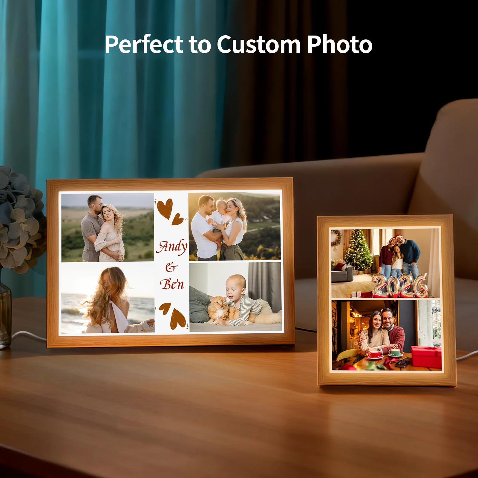 Illuminated Photo Frame with Sublimation Blank Glass Plate (A4, 8.3x 11.7 inch)