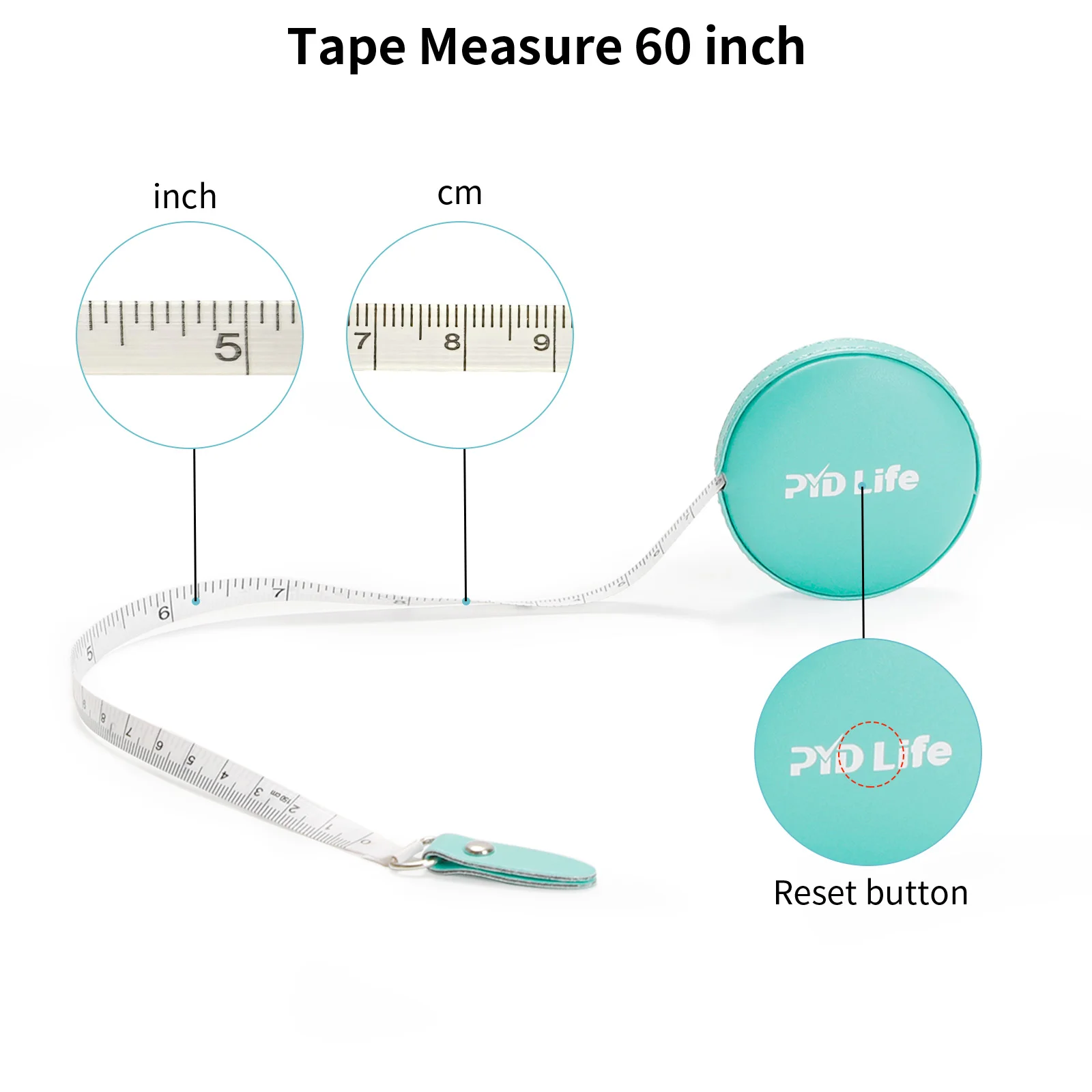 60 Inch Retractable Soft Tape Measure, Dual Scale in cm & Inch thumbnail 5