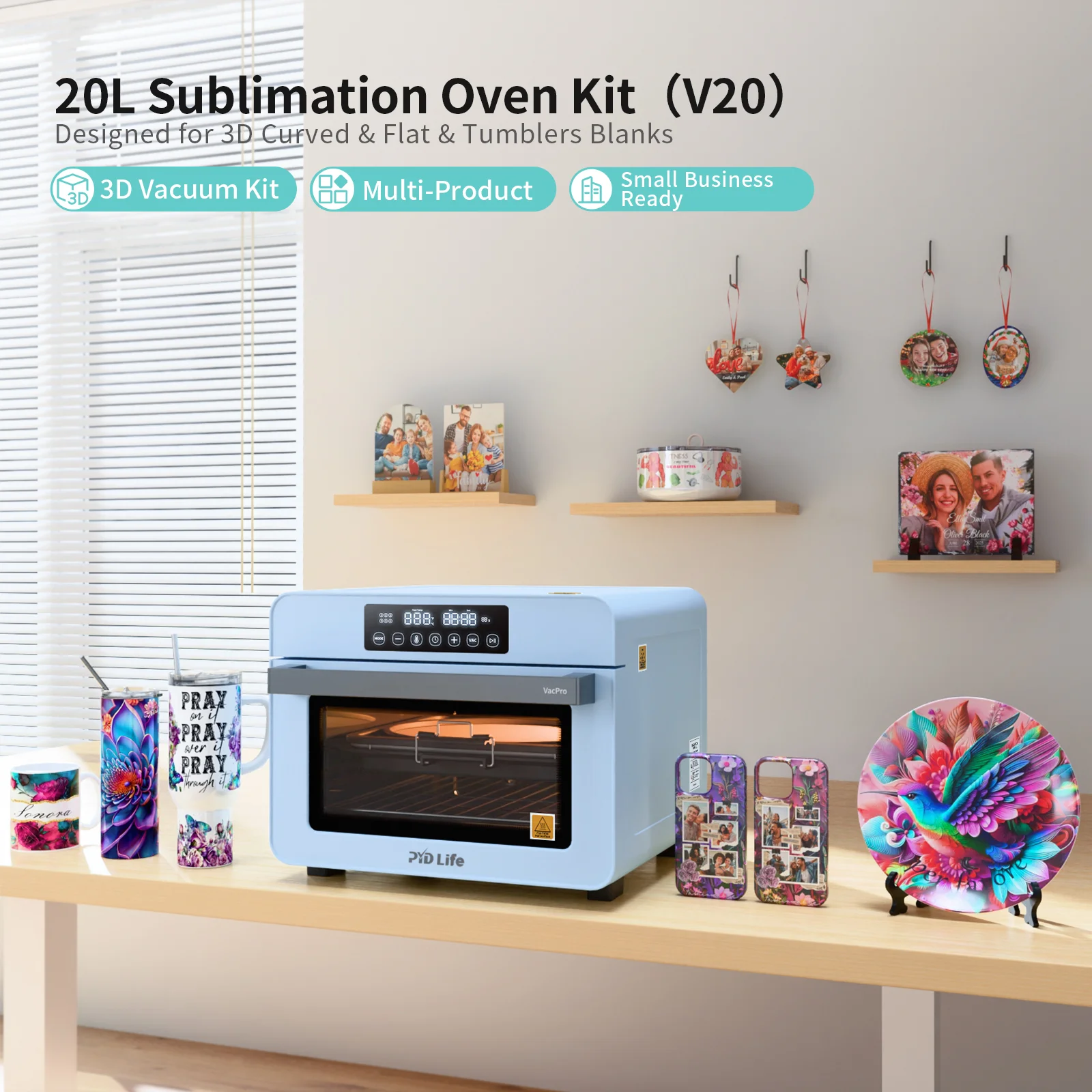Sublimation Oven with Built-in Vacuum Pump System (20L)