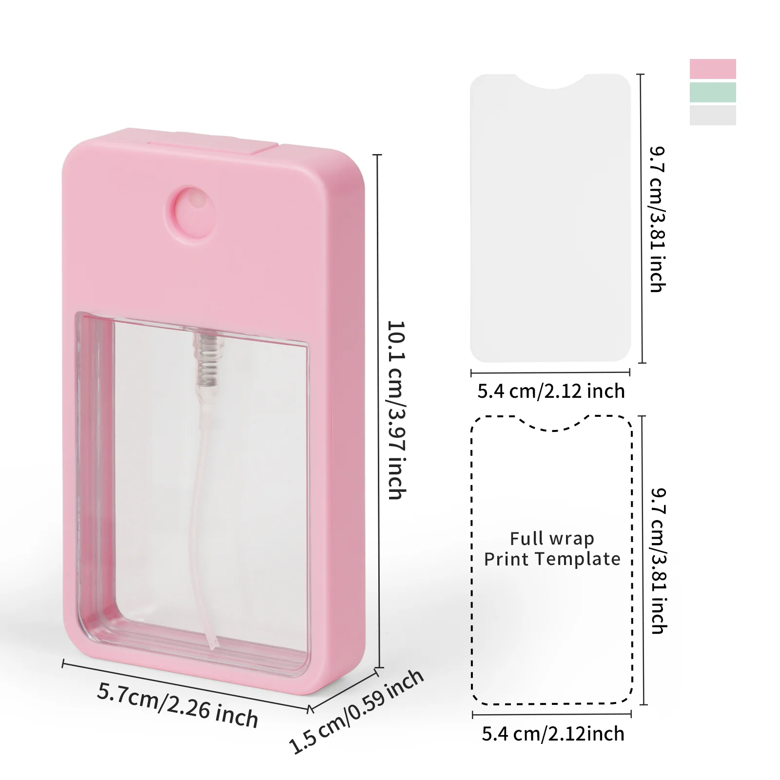 30ml Plastic Perfume Dispenser with Sublimation Aluminum Plate Double Sides Printable (Green,10*5.8*1.5cm) thumbnail 8