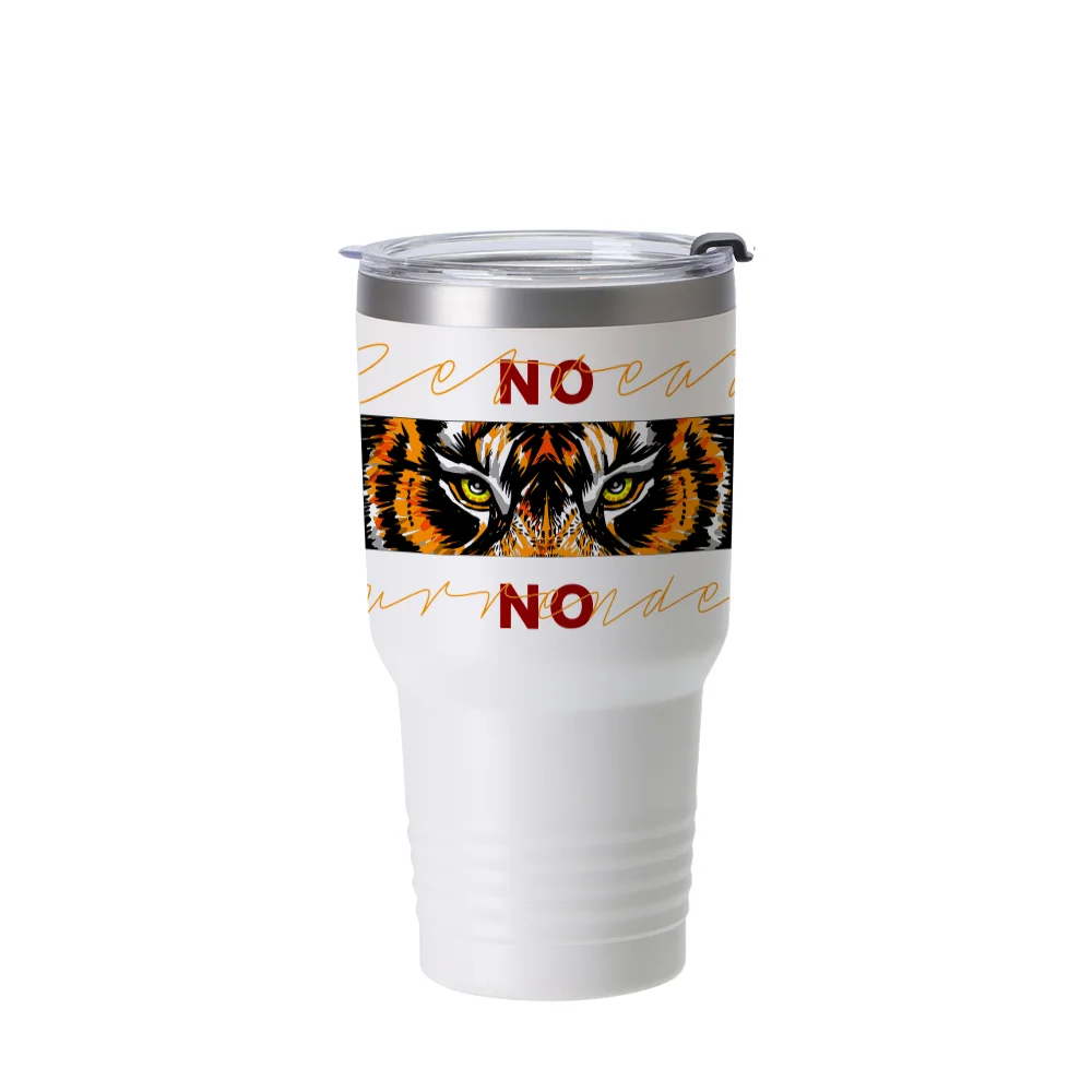 30oz/900ml Stainless Steel Tumbler w/ Ringneck Grip (Sublimation, Matt White)