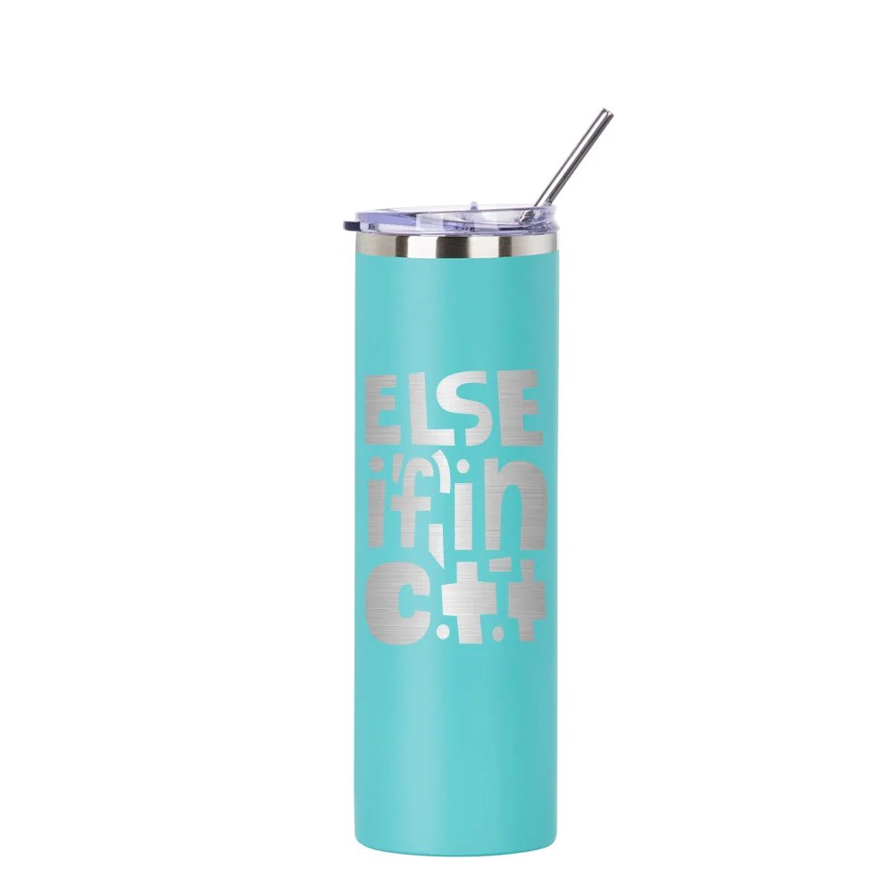 30oz/900ml Stainless Steel Tumbler with Straw & Lid (Powder Coated, Mint Green)
