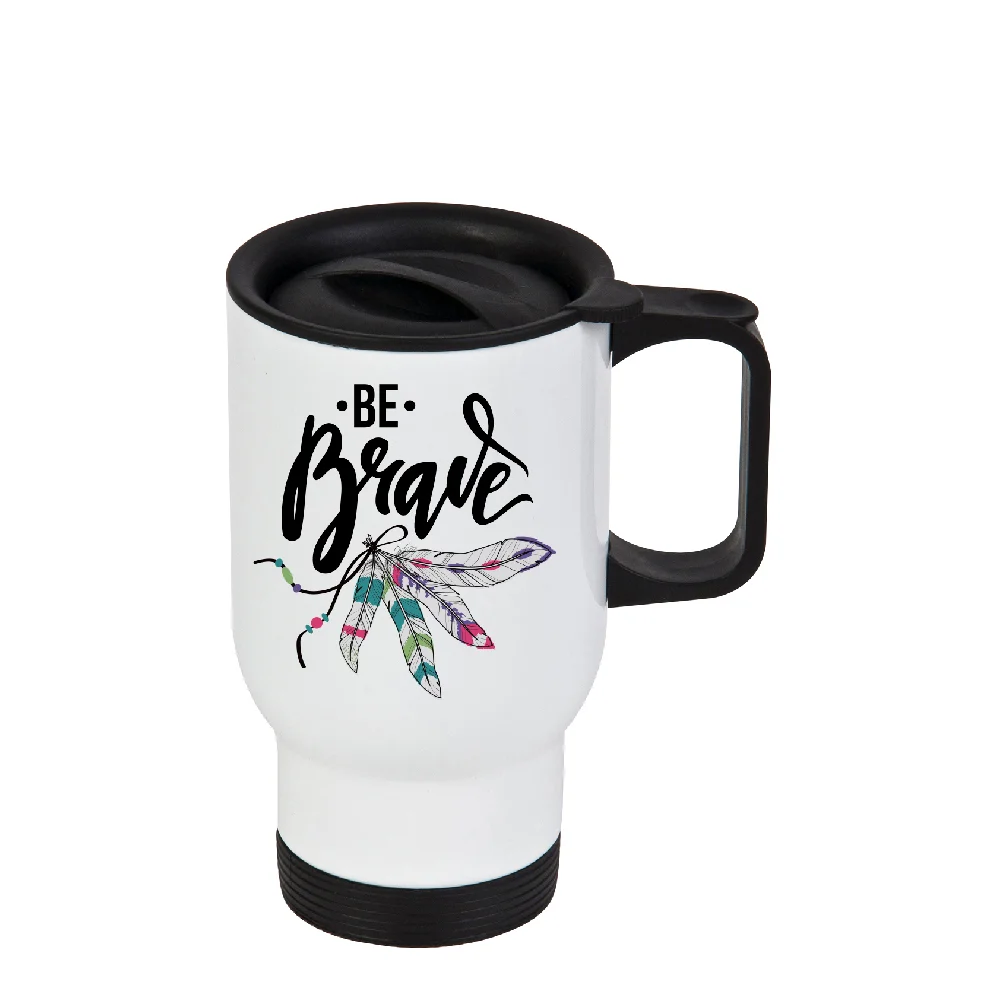 14oz Sublimation Stainless Steel Travel Mug (White)
