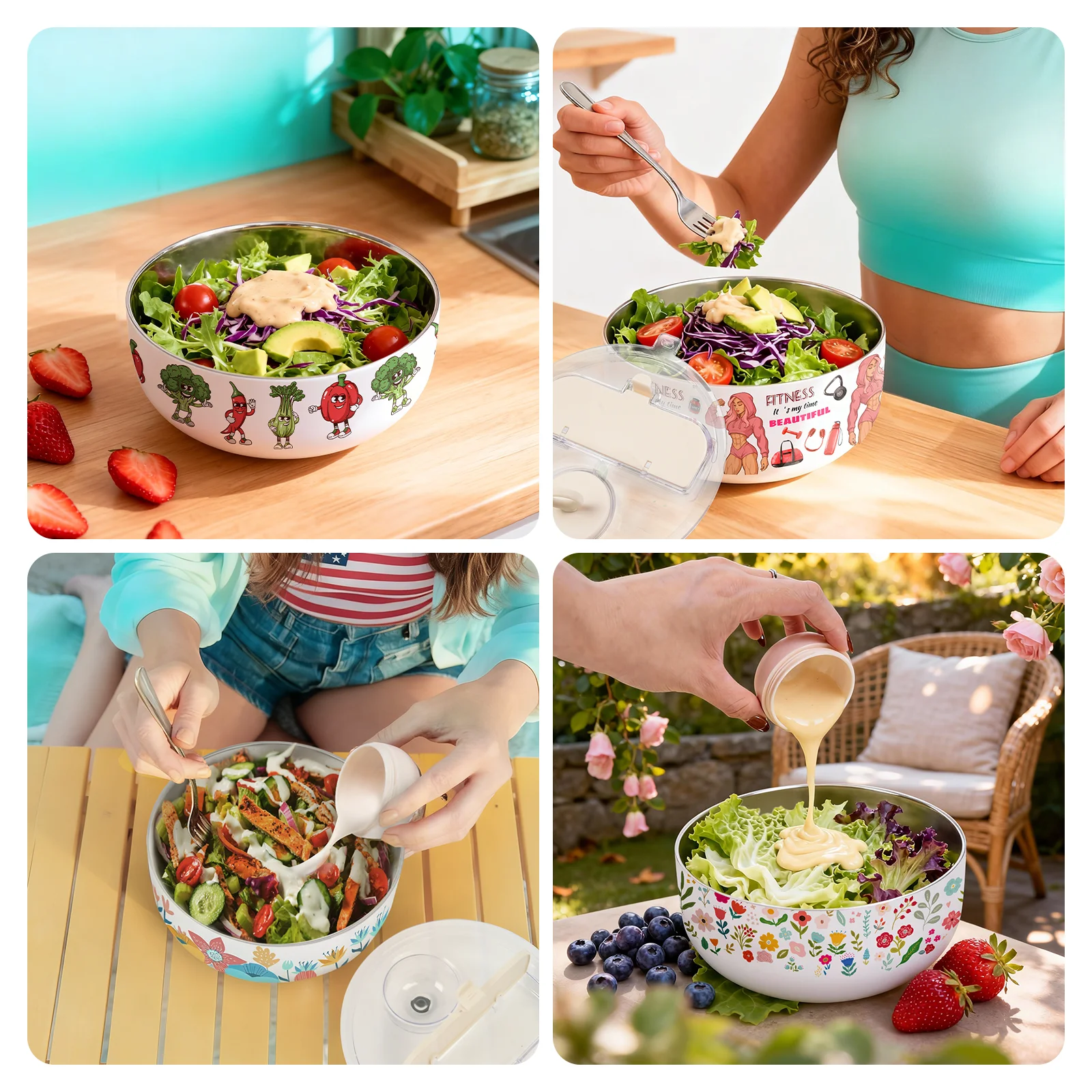 Sublimation Blank 1000ml Stainless Steel Salad Bowl thumbnail 5