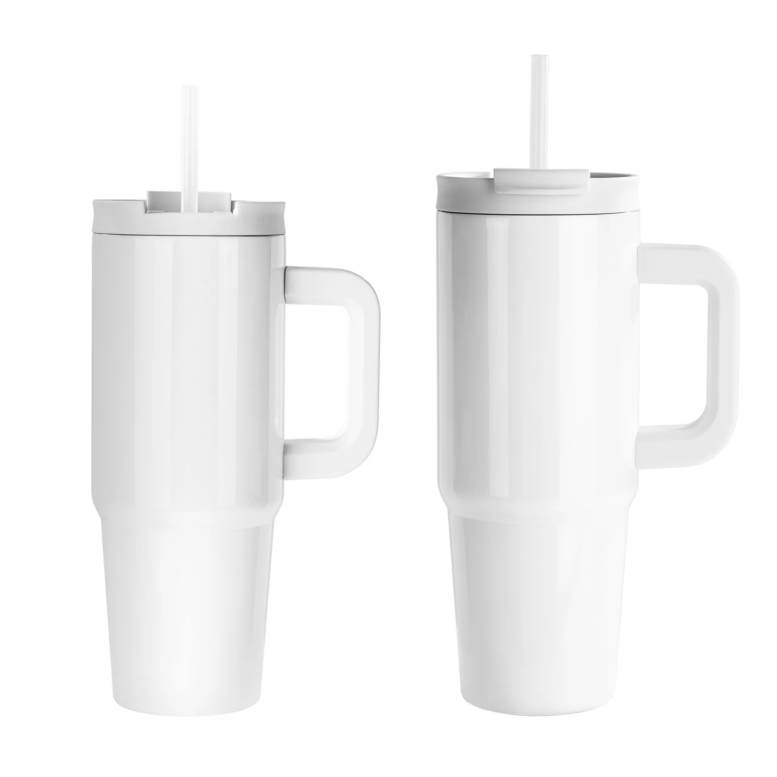 Sublimation Stainless Steel  Tumbler with Flip Lid & Plastic Straw and Handle 40oz 1200ml thumbnail 8