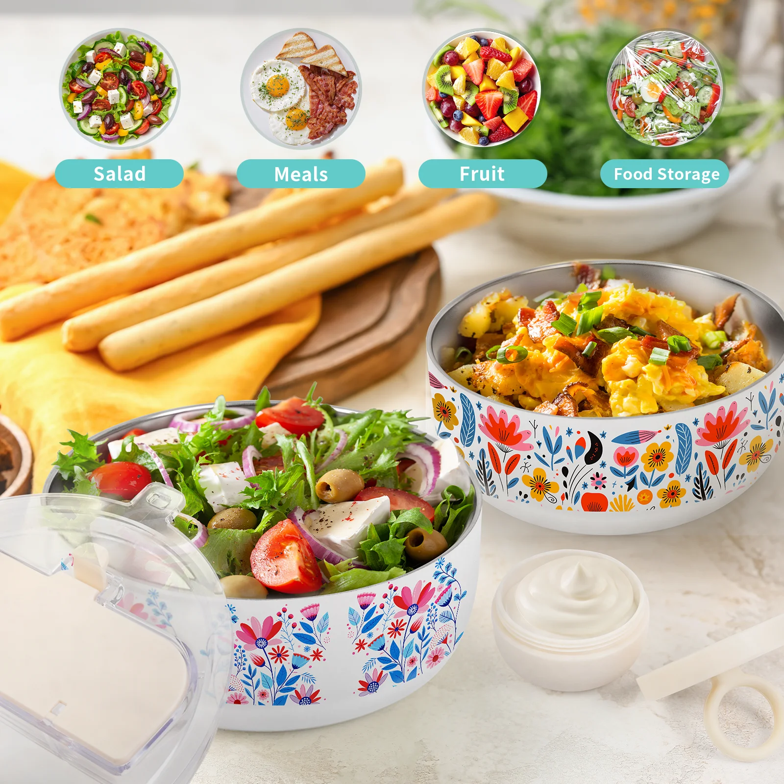 Sublimation Blank 1400ml Stainless Steel Salad Bowl thumbnail 8