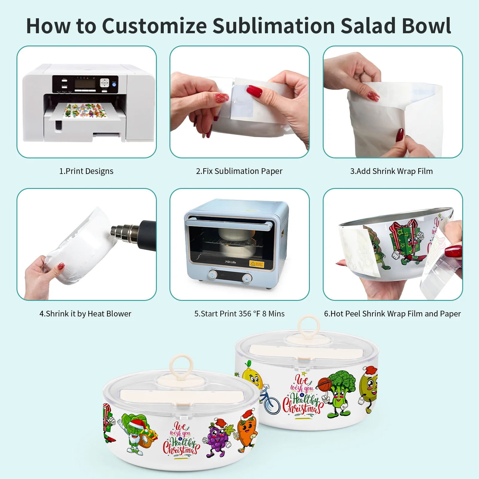 Sublimation Blank 1400ml Stainless Steel Salad Bowl thumbnail 9