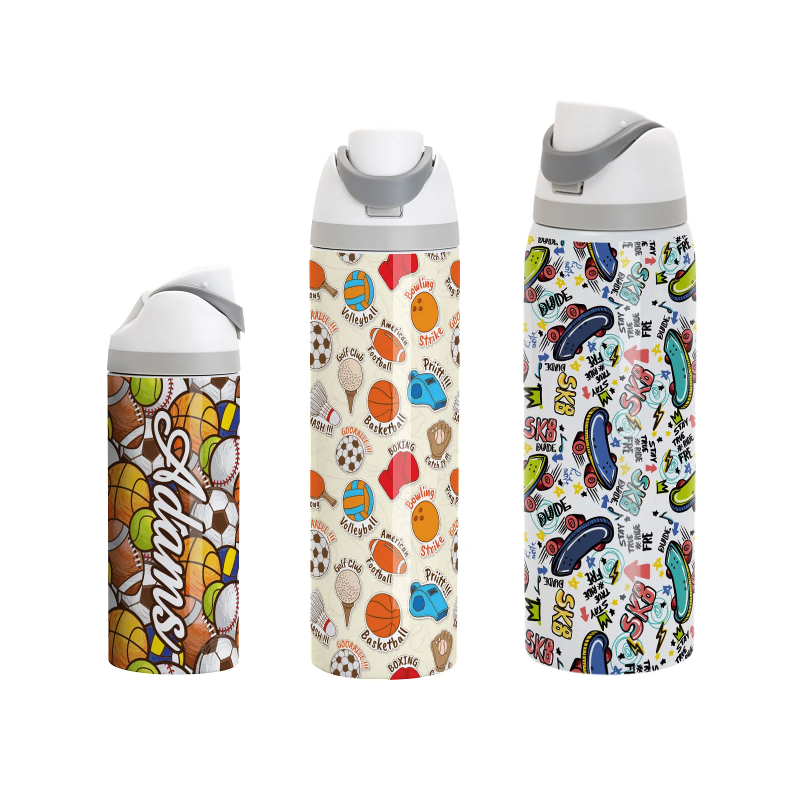 32oz 960ml Sublimation Stainless Steel Water Bottle with Sip Spout and Push-button Lid with Lock (Glossy White) thumbnail 10