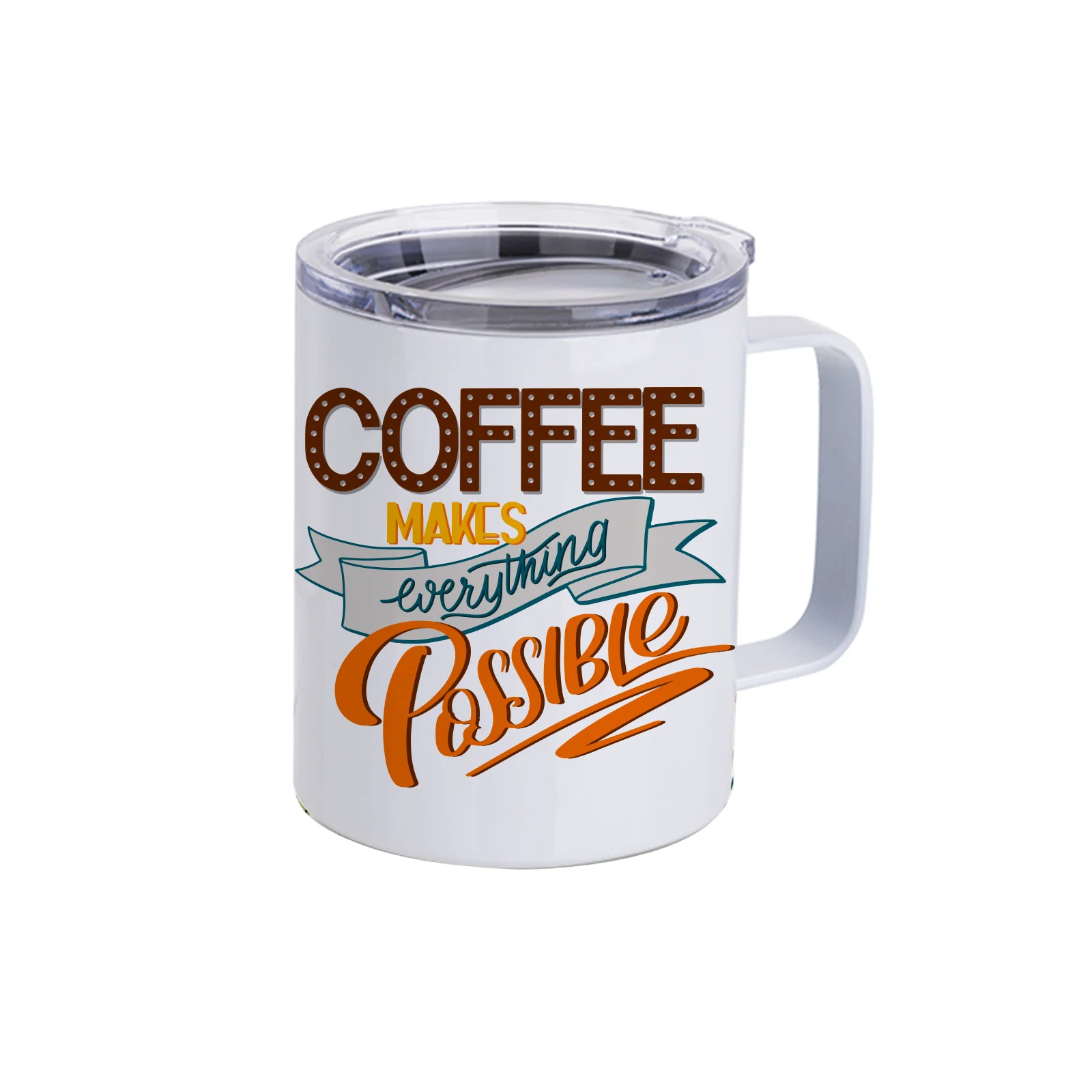 Stainless Steel Mug-Seamless(10oz/300ml,Sublimation blank,White)