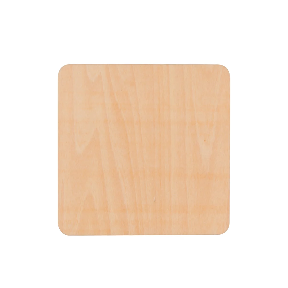 Sublimation Blank Plywood Drink Coaster for DIY Heat Press Printing (Square, 9.5×9.5cm / 3.7"×3.7")