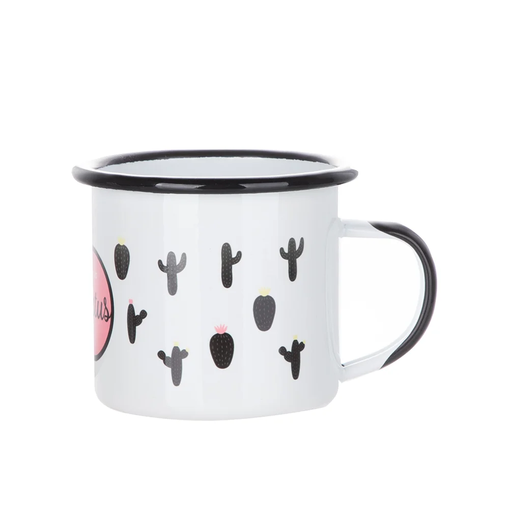 12oz/360ml Color Rim Sublimation Enamel Camping Mug (Black)