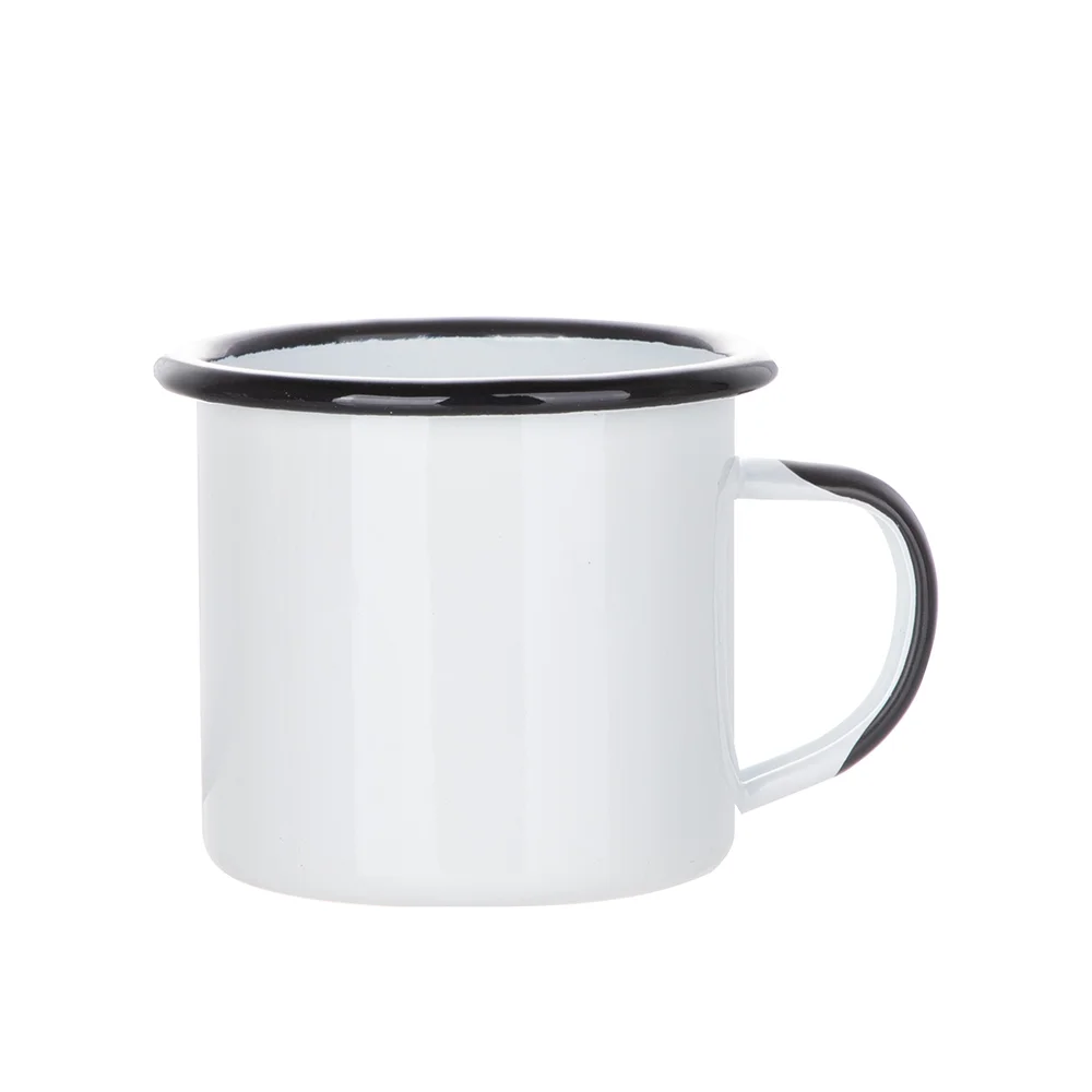 12oz/360ml Color Rim Sublimation Enamel Camping Mug (Black)