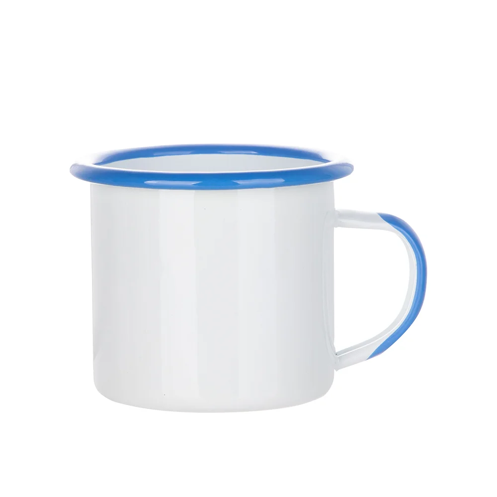 12oz/360ml Color Rim Sublimation Enamel Camping Mug (Light Blue)