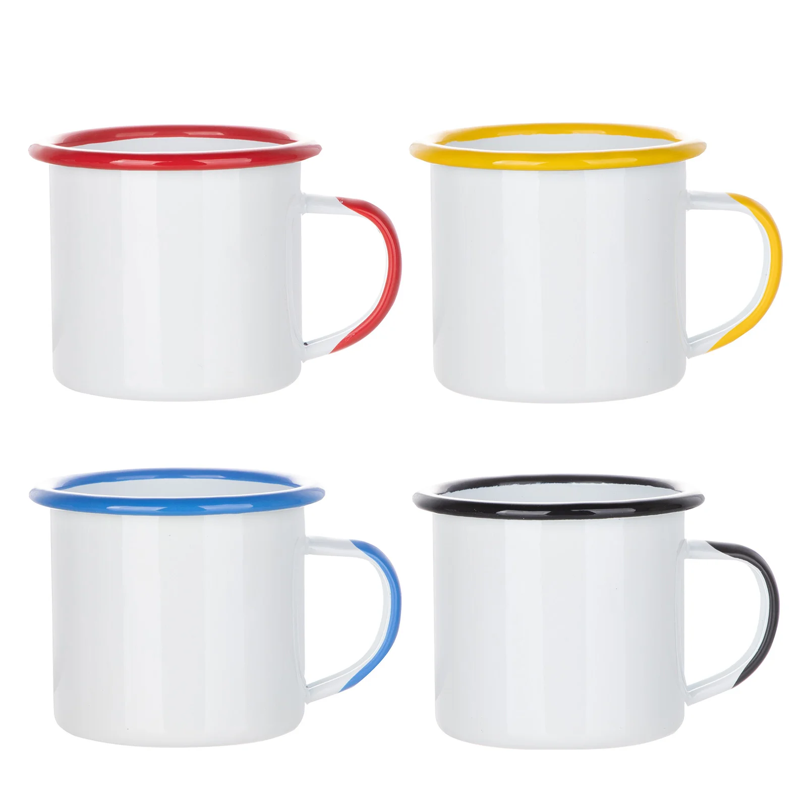 12oz/360ml Color Rim Sublimation Enamel Camping Mug (Red)