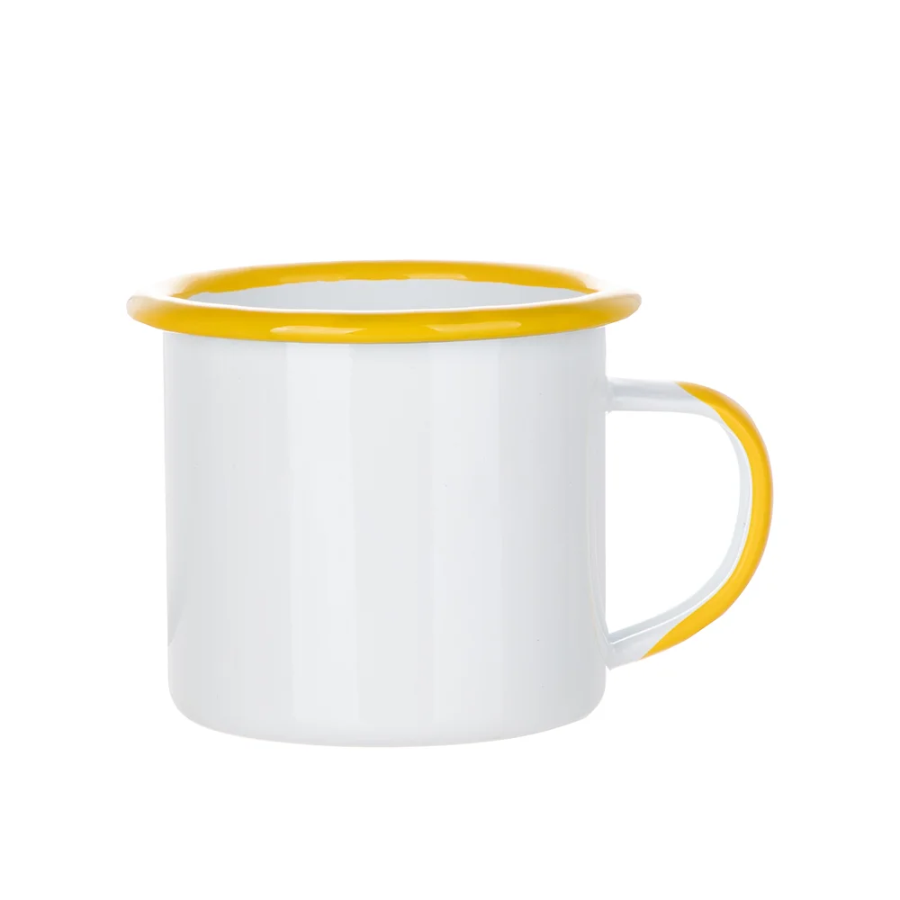 12oz/360ml Color Rim Sublimation Enamel Camping Mug (Yellow)